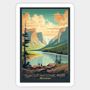 Glacier National Park Travel Poster Sticker